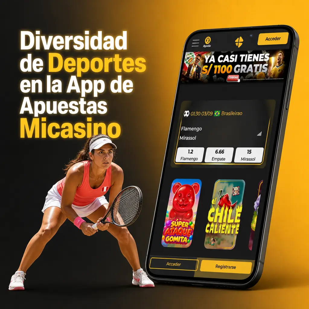 Variedad de deportes y eSports disponibles para apostar en la app Micasino: fútbol, básquetbol, tenis, boxeo, MMA y más.