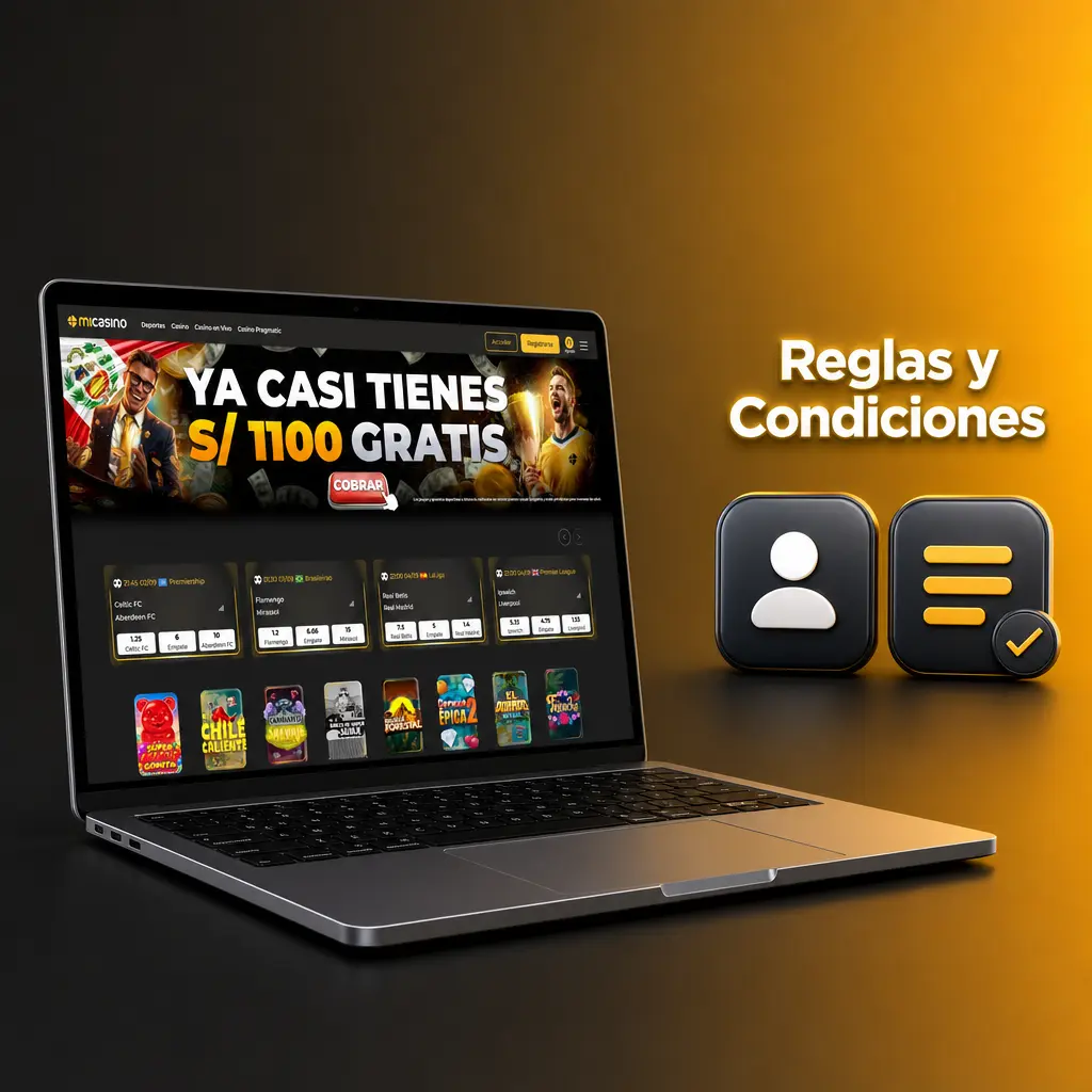 Reglas y condiciones de Micasino: edad mínima 18 años, cuenta única verificada, rollover 30x y prohibición de VPN en Perú